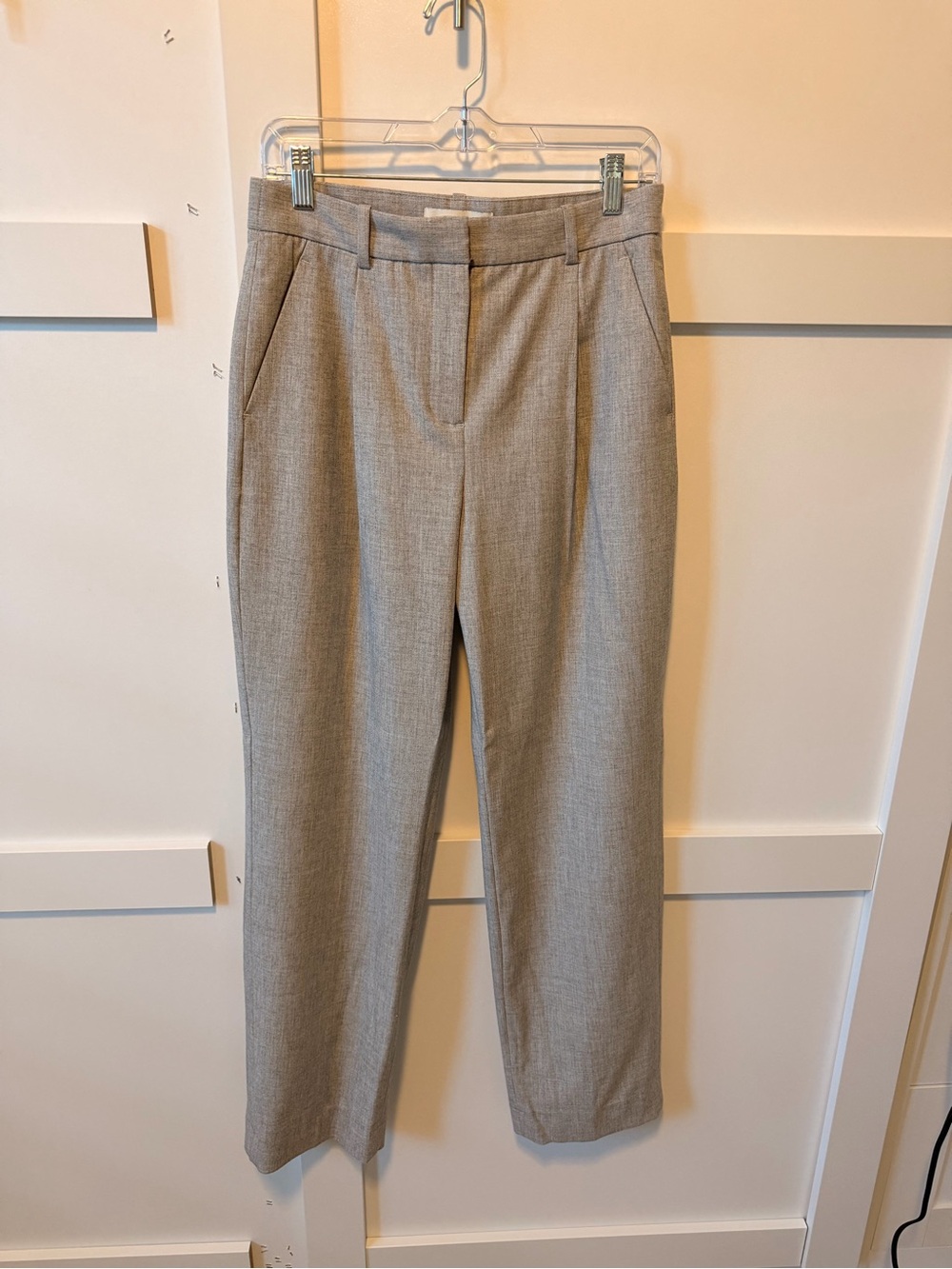 Abercrombie & Fitch Light Gray Tailored Straight-Leg Trousers 27L
